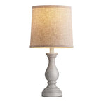 Seealle Farmhouse Table Lamps - 22" Rustic Lamp for Bedroom Living Room, Boho Bedside Lamps for Night Stands End Table Office Desk Lamp Nightstand with Linen Shades(Single) - color: G. Single Antique Grey