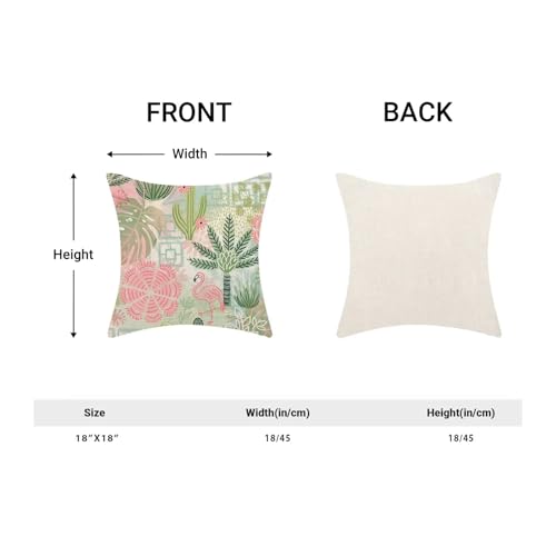 Boho Pink Green Floral Pillow Covers 18x18 Set of 2, Colorful Neutral Outdoor Decorative Botanical Flowers Tropical Leaves Throw Pillows Retro Flower Couch Cushion Case for Chair Sofa Bedroom - color: Vc11, size: 18" x 18" (Pack of 2)
