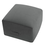 MeMoreCool Square Stuffed Pouf Ottoman Foot Rest, Floor Pouf Foot Stool with Foam Chunk Filling, Soft Stuffed Ottoman Footrest for Living Room - color: Grid Dark Grey