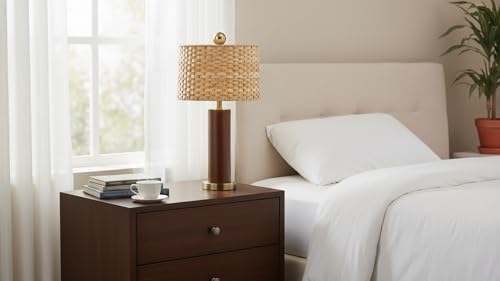 Aspen Creative 31602, Drum Spider Lamp Shade, Natural Banana Leaf, 12" Top x 12" Bottom x 9" Height - color: Banana Leaf