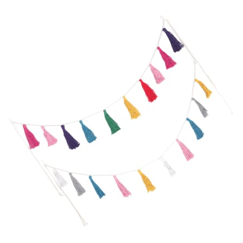 HOMSFOU Colorful Tassel Garland Wall Hanging Bohemia Tassel Banner Home Décor Accent for Bedroom Living Room 2pcs Set Decorative