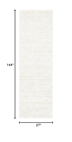 SAFAVIEH Natural Fiber Collection Runner Rug - 2'3" x 12', Bleach, Handmade Jute, Braided Woven Design, Ideal for Living Room, Bedroom (NF212D) - color: Bleach, size: 2'3" x 12' (Runner)