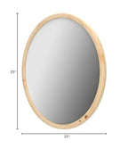 Round Wood Mirror,32 inch Circle Wooden Natural Large Farmhouse Vanity Boho Decor Wall Mirror for Bathroom Bedroom Living Room Hallway - size: 32"L x 32"W