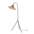 SAFAVIEH Lighting Collection Myah Modern Boho Black/Brown Shade Rattan 62-inch Tripod Floor Lamp (LED Bulb Included)