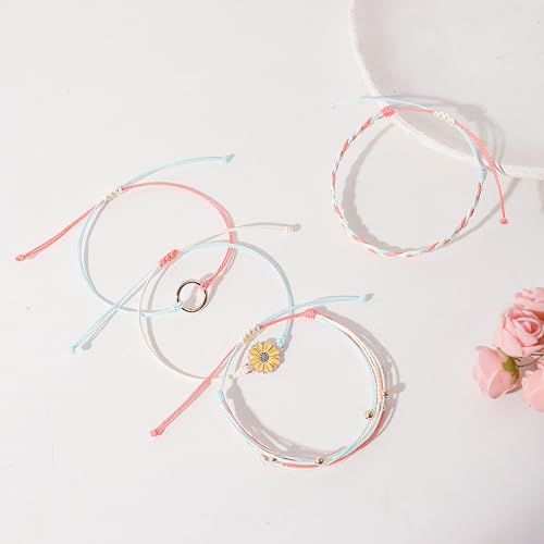 choice of all String Bracelets for Women Boho Wave Surfer Beach Wear Cute Bracelets Set Summer Friendship Jewelry Accessories Beach Stuff - color: A2:orange beach surfer bracelets