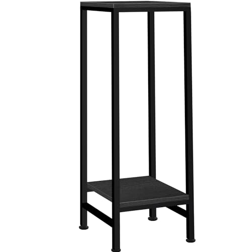Plant Stand Indoor, Tall Plant stands for Indoor Outdoor Plants, 2 Tier Heavy Duty Plant Shelf 31" Metal Pedestal Stand Modern Corner Flower Stand for Patio, Living Room, Balcony(Black) - color: black, size: 31''