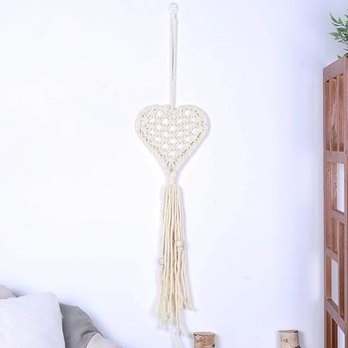 Elegant Macrames Woven Wall Hangings Tapestrys Tassels Cotton Rope Heart Shaped Dreamcatchers Wedding Decorations Wall Hangings Tapestrys