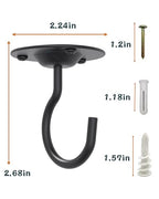 NACETURE Ceiling Hooks for Hanging Plants 3 Pack - Plant Hanger Indoor Hanging Hooks Metal Plant Bracket Iron Lanterns Hangers for Wind Chimes (Black 3 Pack) - color: Black 3 Pack