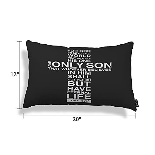 EKOBLA Bible Verse Oblong Throw Pillow Covers for God So Loved The World Christian Church Faith Holy Religious Decorative Cushion Cases for Couch Sofa Bedroom Cotton Linen 12x20 Inches - color: Multi-bs22, size: 20" x 12" (Pack of 1)