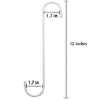ESFUN 6 Pack 12 inch Extra Large S Hooks White Heavy Duty Plant Hanging Hooks Long S Shaped Extension Hooks for Kitchenware,Utensils,Pergola,Closet,Flower Basket,Garden,Patio,Indoor Outdoor Uses - color: White