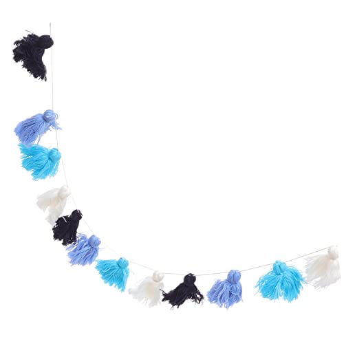 Boho Fringed Tapestry Modern Living Room Decor Hand-Woven Wall Hanging Ornament Tassel Decor for Boys and Girls Room - color: Blue