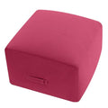 MeMoreCool Square Stuffed Pouf Ottoman Foot Rest, Floor Pouf Foot Stool with Foam Chunk Filling, Soft Stuffed Ottoman Footrest for Living Room - color: Grid Magenta