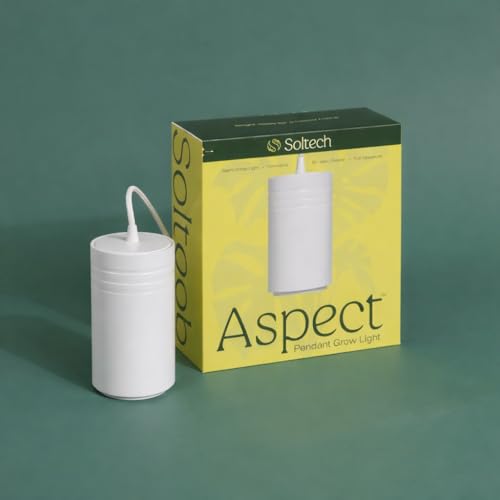 Aspect Soltech Gen 2 – World’s First Decor Grow Light | White High-Output LED Pendant Grow Light for Indoor Plants | Warm White, Natural Light | Dimmable - color: White