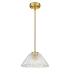 Modern Pendant Light Fixtures, HWH Pendant Lights for Island Dining Room Hallway, Bedroom, Gold Hanging Lighting with Clear Floral Glass, Brushed Gold Finish, 5HJX110MIL BG - color: Gold