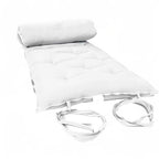 Twin Size Traditional Japanese Floor Futon Mattresses, Tatami Foldable Cushion Mats, Yoga, Meditaion 80 x 39 x 3 (White) - color: White