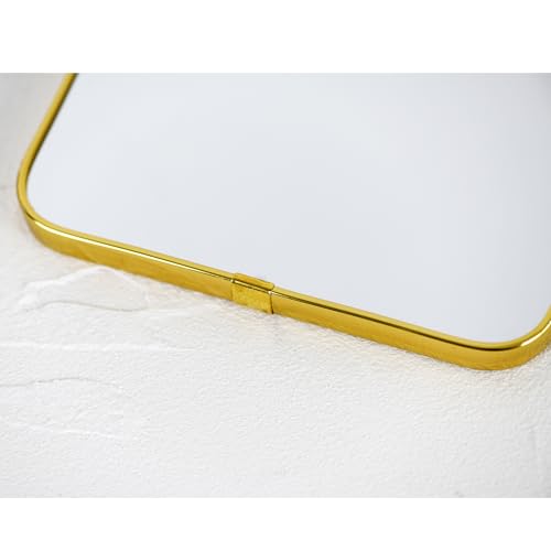 Arched Wall Mirror with Plastic Frame Arched Bathroom Mirror (Gold, 10.24" L x 6.5" W) - size: 10.2"L x 6.5"W