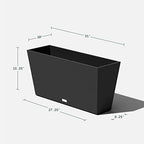 Veradek Midori Long Trough Planter (Black, 31 inch - 2 Pack with 2 Saucer Trays) - color: Black, size: 31 inch - 2 pack with saucers