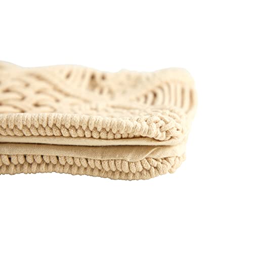 Nearly Natural 18in. Boho Cross Woven Macrame Decorative Pillow Cover