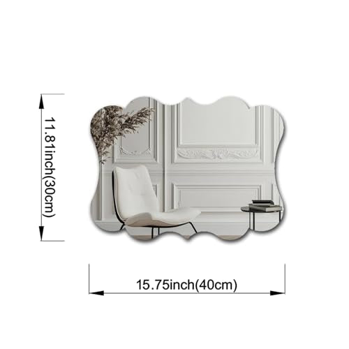 Antique Acrylic Mirror Anti-Scratch Unbreakable Shatterproof HD Tempered Wall Decorative Mirrors for Restaurant Bedroom Kitchen Office Gym(Antique Style 1,11.81 "x 15.75") - color: Antique Style 1