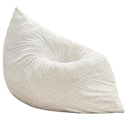 Hobestluk 3 in 1 Bean Bag Chair Giant Bean Bag Chairs for Adults with Chevron Plush Fur Cover Convertible Bean Bag Floor Cushion with Machine Washable Cover for Living Room (Chevron Plush White) - color: Snow White
