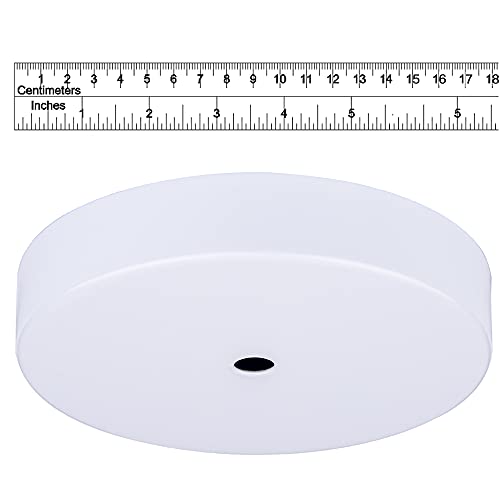Arturesthome 7" White Ceiling Plate Light Kit Rewind Single Hole with Hardware,Ceiling Canopy for Pendant Lighting or Chandelier,Universel Canopies/Screw Fixing on Both Sides - color: White, size: 7.08 Inch