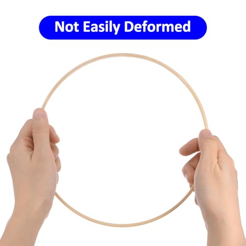 M METERXITY 12 Pack Wooden Bamboo Floral Hoop-7 Inch Craft Wooden Wreath Rings, Apply to DIY Wedding Wreath Decor/Macrame Dreamcatcher/Wall Hanging Crafts (Wooden) - size: 7 Inch