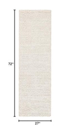 SAFAVIEH Natural Fiber Collection Runner Rug - 2'3" x 6', Bleach, Handmade Jute, Braided Woven Design, Ideal for Living Room, Bedroom (NF212D) - color: Bleach, size: 2'3" x 6' (Runner)