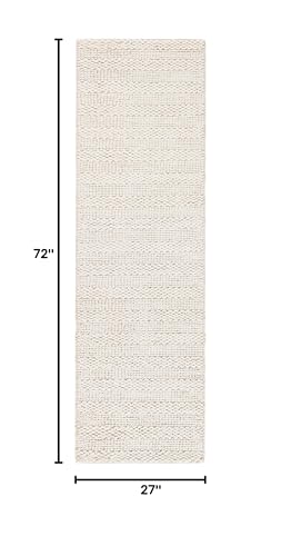 SAFAVIEH Natural Fiber Collection Runner Rug - 2'3" x 6', Bleach, Handmade Jute, Braided Woven Design, Ideal for Living Room, Bedroom (NF212D) - color: Bleach, size: 2'3" x 6' (Runner)
