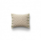 AVOIRR Handmade Macrame Cushion Cover 16x16 Inch – Boho Decorative Throw Pillow Cover, Natural White & Olive Cotton Woven Bohemian Pillow Case for Sofa, Couch, Bed & Living Room Decor