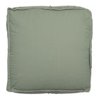 Creative Co-Op Square Cotton Velvet Pouf with Piped Detail, Sage Green - color: Wing Teal