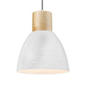 ELYONA 10.2” Hammered Pendant Light Fixtures, Metal & Rubber Wood Island Hanging Lamp, Adjustable Height, Modern Pendant Lighting for Kitchen,Farmhouse Bar,Dining Room,Bedroom, Nordic White - color: White - 1 Pack