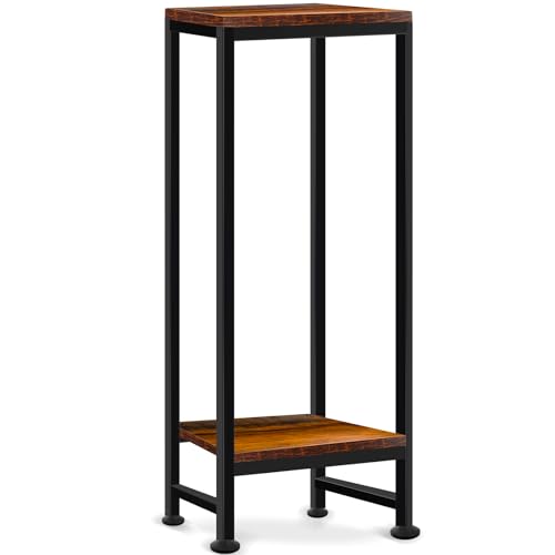 Plant Stand Indoor, Tall Plant stands for Indoor Outdoor Plants, 2 Tier Heavy Duty Plant Shelf 31" Metal Pedestal Stand Modern Corner Flower Stand for Patio, Living Room, Balcony - color: brown, size: 31''