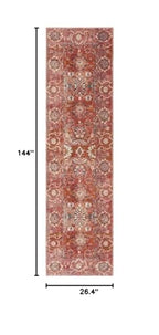 SAFAVIEH Persian Collection Runner Rug - 2'2" x 12', Red & Orange, Oriental Distressed Design, Non-Shedding & Easy Care, Ideal for High Traffic Areas in Living Room, Bedroom (VTP471Q) - size: 2'2" x 12' (Runner)