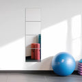 Ruomeng Full Length Mirror Tiles - 14" x 12" x 4Pcs Gym Mirror Frameless Wall Mirror for Home Gym, Door, Bedroom, Living Room - size: 14"x12"-4pcs