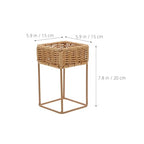 COLLBATH Plant Stand, Plant Basket Indoor, Small, Cute Planter Holder with Legs, Boho Style Flowers Display Rack Standing Floor Stool Shelf for Pot - size: 20.00X15.00X15.00CM