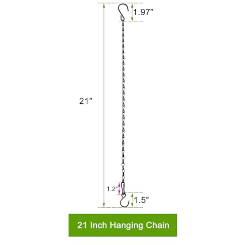 Chain for Hanging Plants,21 Inch Black Hanging Chain, Small Hanging Basket Chain Kits with Hooks for Bird Feeder Hanging Basket Extender Porch Wind Chime (Black, 21 Inch-6PCS) - color: Black, size: 21 Inch-6PCS