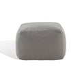 SAFAVIEH Couture Collection Samuels Dark Grey Faux Shearling Ottoman Square Pouf (Fully Assembled) - color: Dark Grey