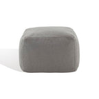 SAFAVIEH Couture Collection Samuels Dark Grey Faux Shearling Ottoman Square Pouf (Fully Assembled) - color: Dark Grey