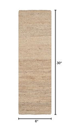 SAFAVIEH Natural Fiber Collection Runner Rug - 2'6" x 8', Natural, Handmade Jute, Ideal for High Traffic Areas in Living Room, Bedroom (NF459A) - size: 2'6" x 8' (Runner)