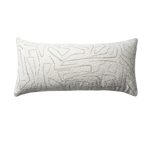 Throw Pillow Covers, Pack of 1 Woven Jacquard Cushion Covers for Sofas, Couches, Bed, Boho Home Decor, Cozy Soft and Comfortable Pillow Cases Bed, Amorf, Beige 14x28 Inch - color: Beige, size: 28" x 14" (Pack of 1)