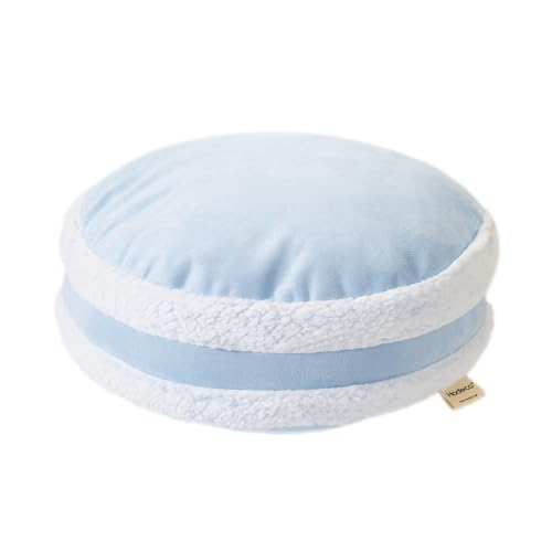 Round Throw Pillow 16x16 Macaron Shape No Zipper Design Down-like Polyester Filling Super Soft Feather-like Touching Floor Pillow 40x40cm Home Décor Circle Cushion for Couch, Light Blue 1 Piece - color: Light Blue, size: 16"D x 16"W x 6.5"H