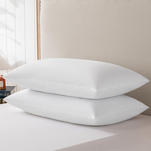 basic home® King Size Goose Feather & Down Bed Pillow - 100% Odorless Sleep Pillow for Neck Support & Cooling Comfort - 233TC Cotton Cover with Anti-Poke Liner King 20x36 - size: 20x36