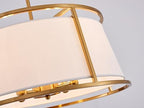 Shrine Lighting Drum Chandeliers, Modern Style, Perfect Pendant Light Fixture for Dining Room, Living Room, D20'' x H9'', Adjustable Chains 59'', E12*4 Sockets, White Lampshade & Brass Finish Frame - color: Brass D19.7''