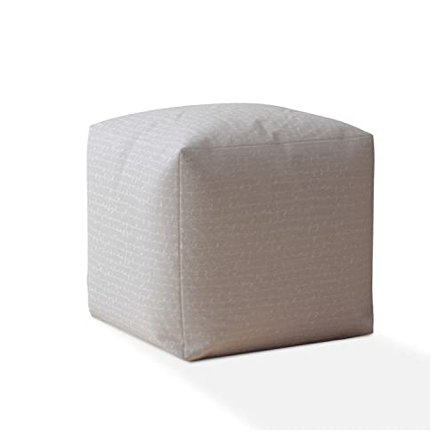 HomeRoots 17" Gray Cotton Pouf Cover