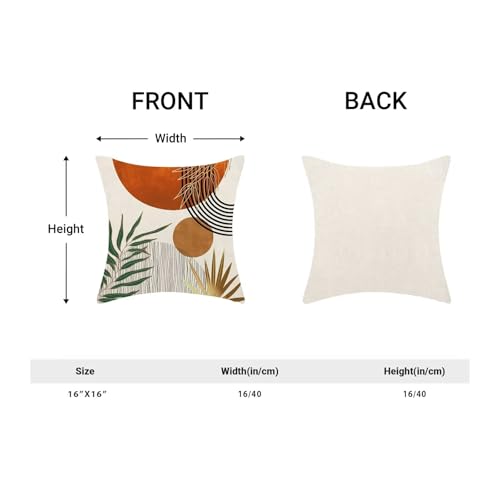 Boho Mid Century Pillow Covers 16x16 Set of 2,Orange Gold Throw Pillowcase Geometric Aesthetic Sunset Outdoor Farmhouse Cushion Cover for Sofa Couch Bed Living Room Decor - color: Boho16, size: 16" x 16" (Pack of 2)