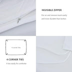 Duvet Cover Queen Size, 3PCS Boho Duvet Cover Set, Geometric Pattern Tufted Bohemian Comforter Cover Jacquard Knit Textured Bedding Set with Zipper Closure - color: White-02, size: Queen