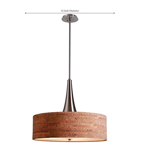 Kenroy Home 93013BS Bulletin 3-Light Pendant, Brushed Steel - color: Brushed Steel