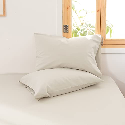 Simple&Opulence Linen Cotton Blend Pillowcases, King Size 20"x40", Flax Color, 2 Pack - color: Linen, size: 20"x40"