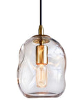 CASAMOTION Glass Pendant Light Gold and Clear Organic Globe Ceiling Hanging Fixtures Modern Industrial Ambient Lighting Over Kitchen Island Sink Bar Counter Porch Small Medium Lamp 8 Inch H - color: Clear+Gold 8"H-1 Pack