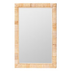 Bali & pari Lankston Bohemian Natural Rattan Rectangular Accent Wall Mirror